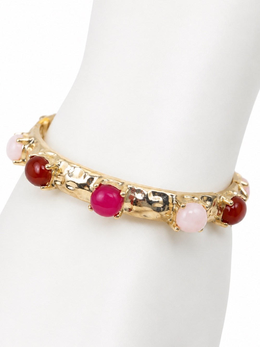 Shiny Luxe Signature Social Pink Stone Station Stretch Bracelet